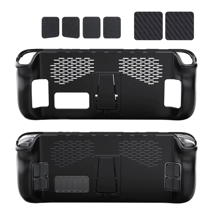 JYS-SD009 Kit de étui de protection Steam Deck : coque en TPU + support + trackpad et autocollants p