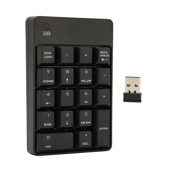 Clavier numérique sans fil 2.4G, 18 touches, clavier numérique portable avec récepteur USB, Plug and