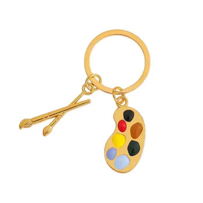 Porte-clés Pinceau de Peinture Fashion Palette – Outil de Peinture, Porte-clés de Voiture, Cadeau po
