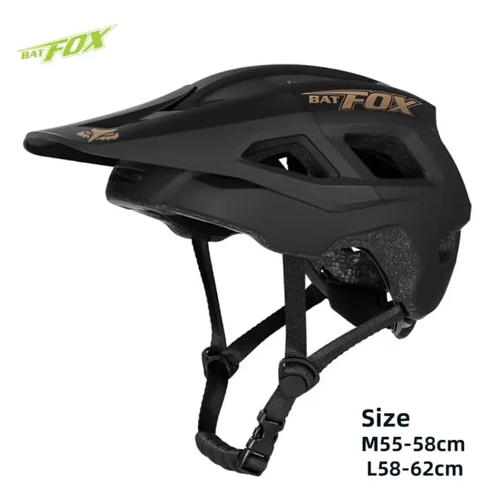 Casque de vélo BATFOX pour homme, casque de vélo de montagne MTB, casque de cyclisme homme noir mat