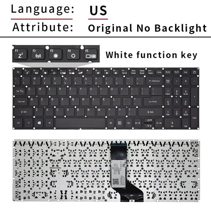 Clavier d'ordinateur portable pour Acer Aspire 3 A315-21 A315-41 A315-41G A315-31 A315-51 A315-53 A3