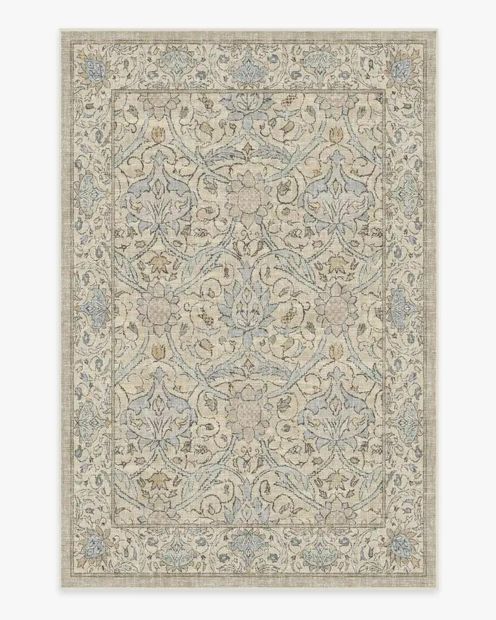 Turc Vintage Beige Floral Zone Lea William Instabilité Pierre Naturelle Tufté Lea Décor De Ferme, Sa