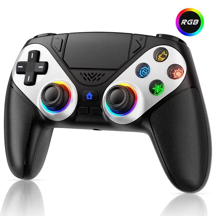 Manette sans fil pour Playstation 5/PS5/PS5 Pro/Slim/PC, manettes de jeu RGB, joystick Turbo/Marco,