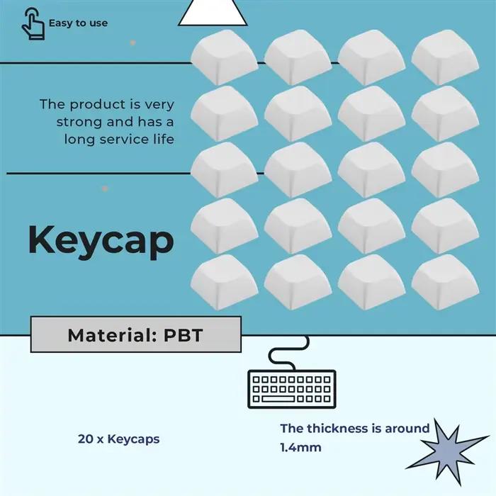 Capuchons de touches de clavier mécaniques en PBT, profil XDA, 1U, 1X, impression boule, vierges, pe