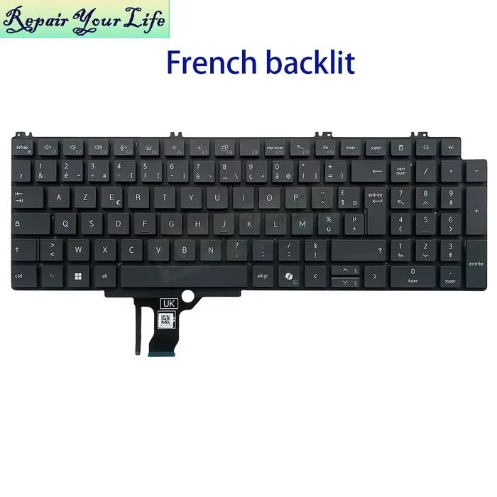 Clavier rétroéclairé allemand français pour Dell Pro 16 PC 16255 PC16250 Plus PB PB16250 France AZER