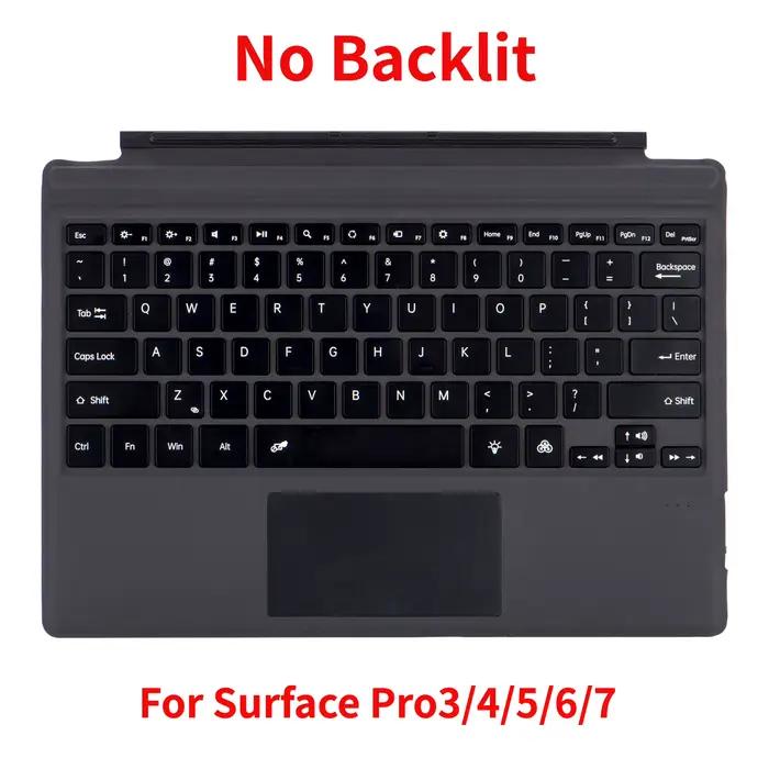 Clavier Trackpad rétroéclairé pour Microsoft Surface Pro 3/4/5/6/7/7 + clavier russe espagnol arabe