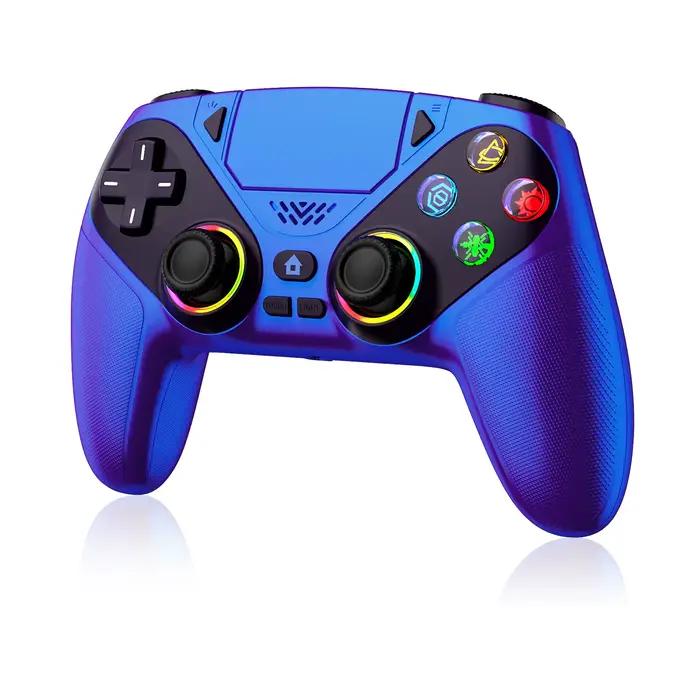 Manette de jeu avec lumières RGB pour Playstation 5, contrôleur PS5 avec fonction Turbo, vibration,