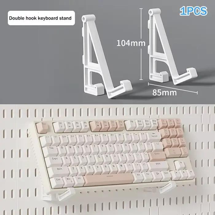 ● 1 ensemble de supports muraux pour clavier mécanique, crochets ABS pour panneau perforé, support m
