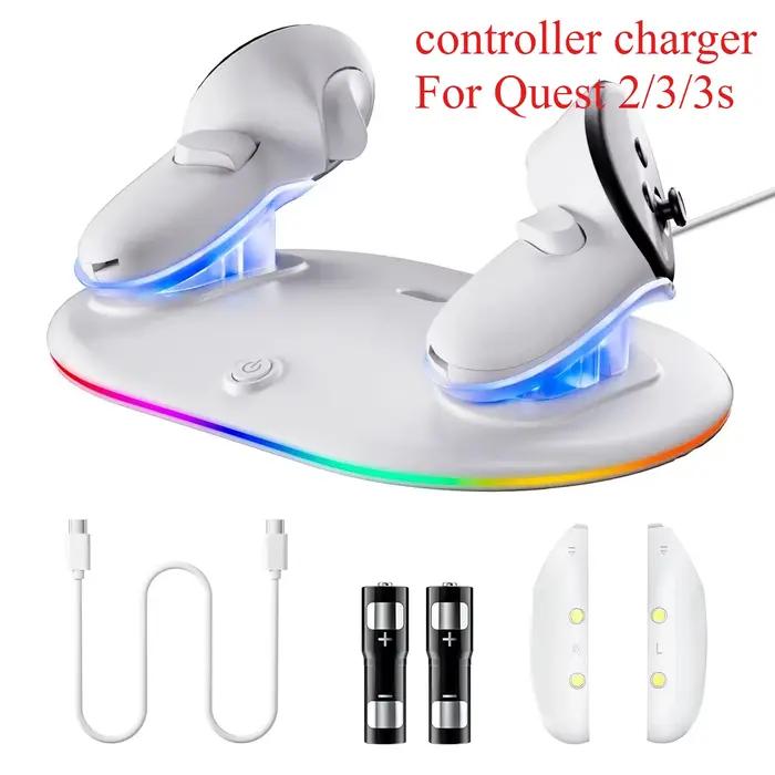 Station de chargement pour contrôleur de casque VR, pour Meta Quest 3S 3 2 présentoir VR avec 2 Batt