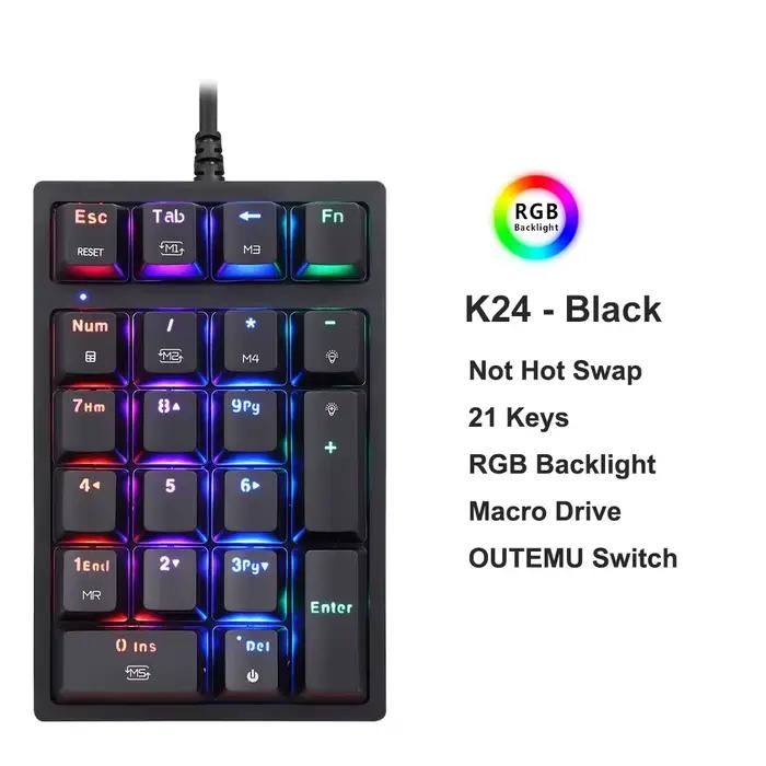 Clavier numérique mécanique à échange à chaud, pavé numérique filaire Motomagazines ed, mini clavier