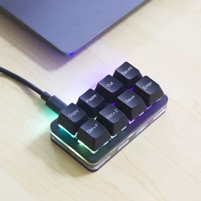 Mini clavier remplaçable à chaud, fonction Partenaires programmable, noir et blanc, 8 touches chaude
