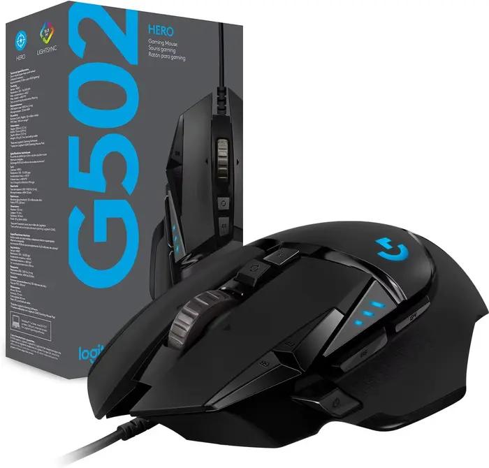 Logitech G502 HERO souris de jeu filaire haute Performance capteur HERO 25K 25.600 DPI rvb poids rég