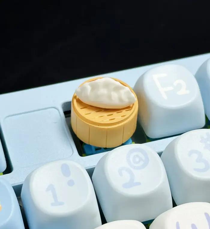 Délicieux chignon en peluche boulette Keycap jeu clavier mécanique personnalité artisanat claviers K