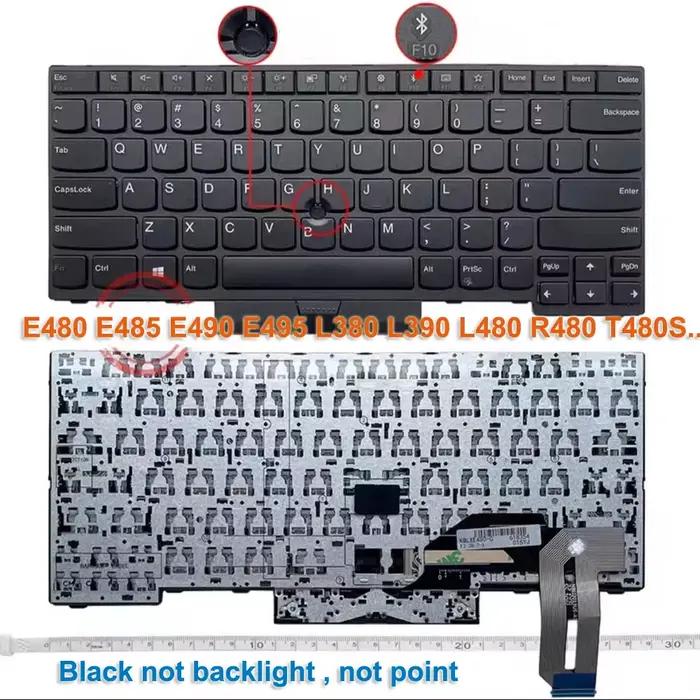 Clavier d'ordinateur portable pour Lenovo ThinkPad, E480, E485, E490, E495, L380, L390, L480, R480,