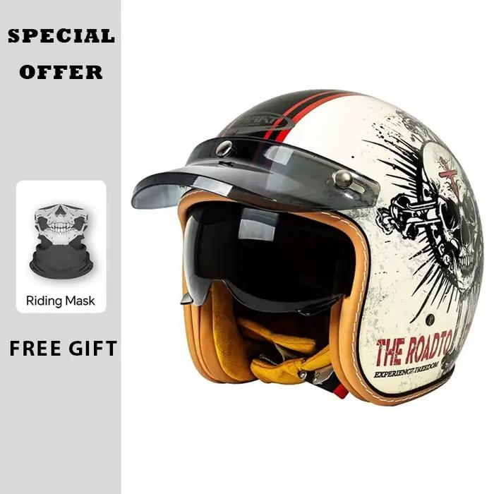 Casque Jet pour hommes et femmes, approuvé DOT, casques De Moto à visage ouvert, matériau ABS, équip
