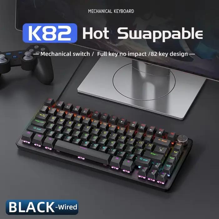 APAYDO K82 75% clavier mécanique filaire, rétro-éclairage rvb, commutateurs bleus remplaçables à cha