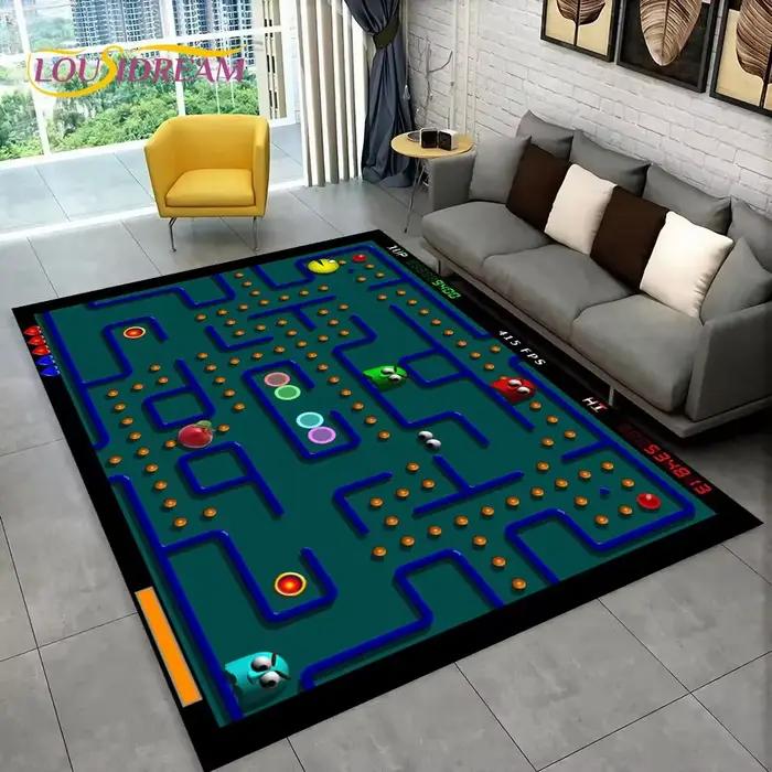 Tapis de jeu Pacman Retro Classics Game Gamer, tapis pour la maison, le salon, la chambre d'enfant,