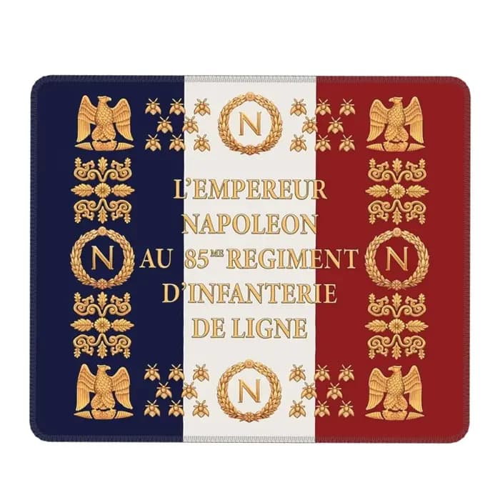 Tapis de souris avec drapeau du 85ème régiment français napoléonien, tapis de souris pour clavier d'