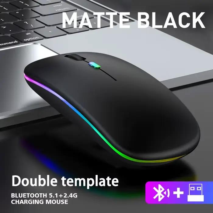 Souris sans fil Bluetooth et 2.4GHz, double Modes, Rechargeable, rvb, ergonomique, clic silencieux,