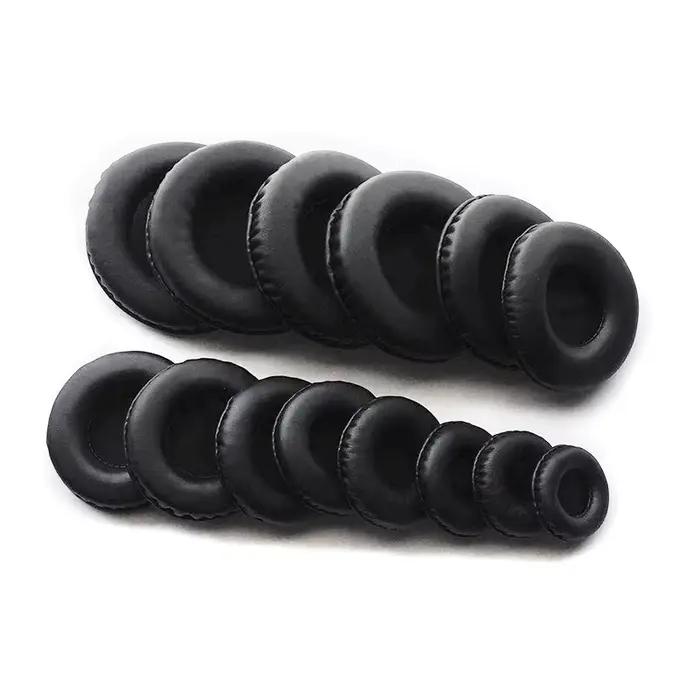 Coussinets d'oreille en mousse de cuir éponge pour casque, housses de coussin, 40mm, 50mm, 55mm, 60m