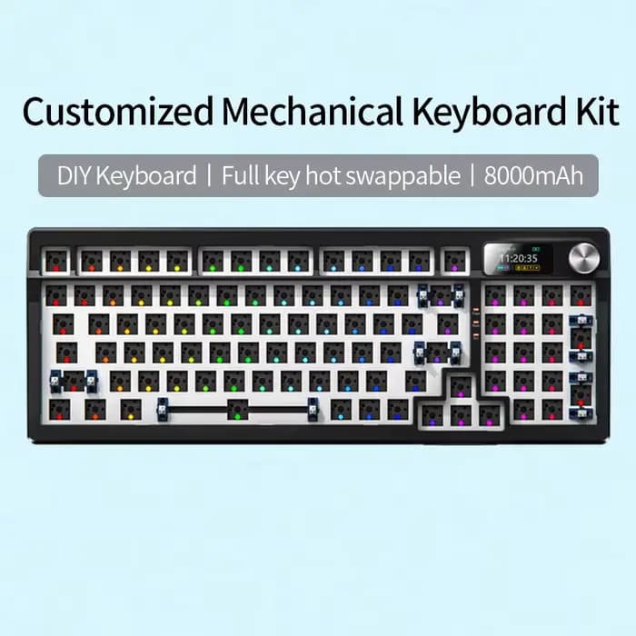 YINDIAOY95 KIT de clavier mécanique avec écran d'affichage Structure de joint rétro-éclairé rvb clav
