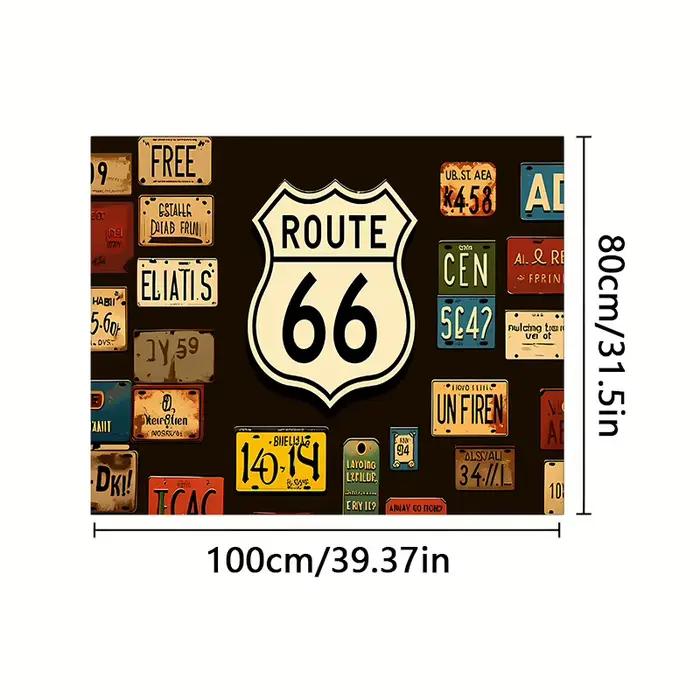 Tapis de coffre de voiture vintage Route 66, tapis de bagages lavable en machine, tapis de chargemen