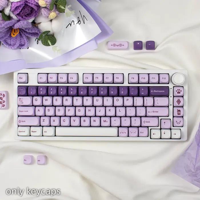 Clavier mécanique MOA Grape Milkshake Purple avec touches personnalisées en PBT par sublimation, com