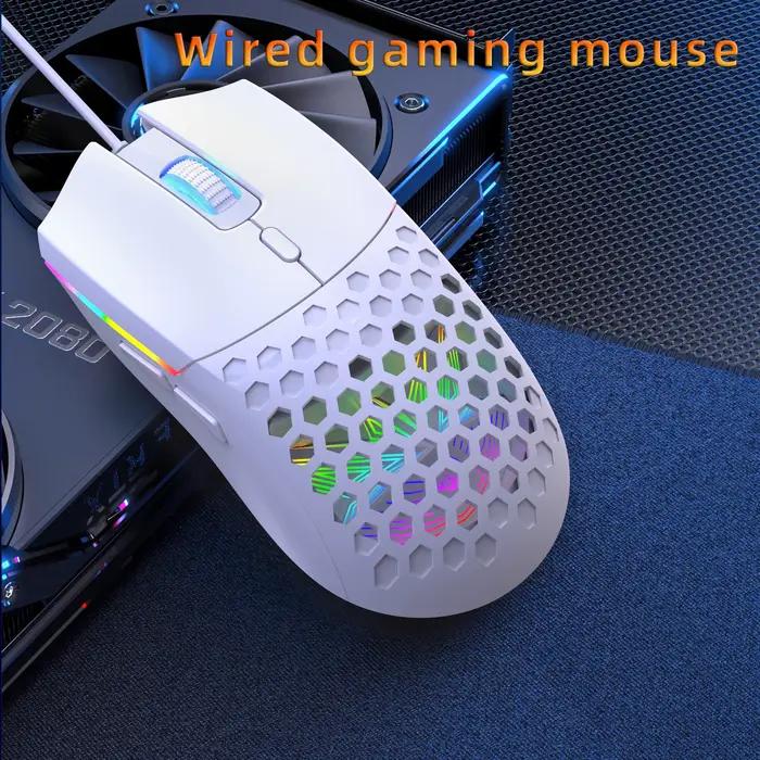 Souris de jeu RGB 6400CPI, éclairage respiratoire à 7 couleurs, effet semblable à de RGBW, suivi opt