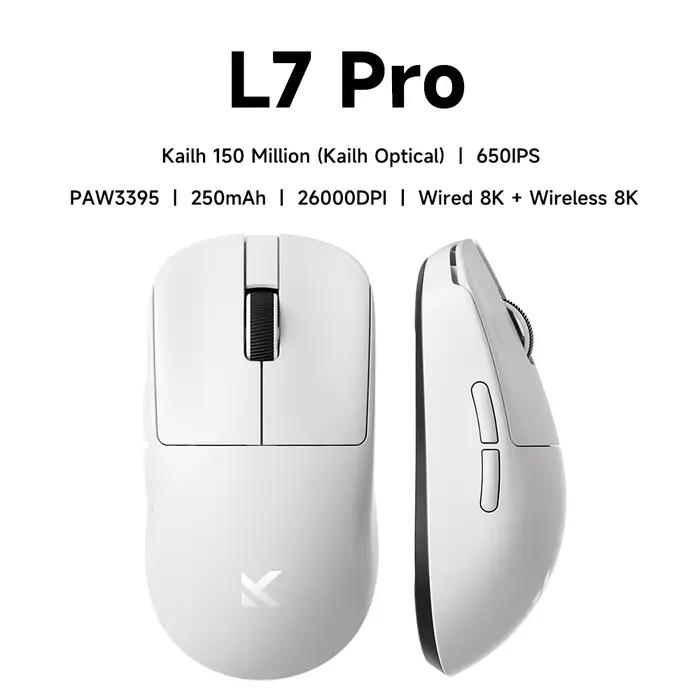 MCHOSE L7 souris de jeu sans fil L7 Ultra PAW3395 26K capteur double 8K Polling 39g Ultra-léger 2.4G