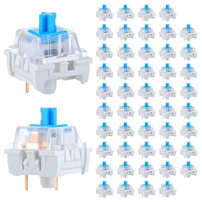 Interrupteurs de clavier mécaniques, 100 pièces, Clicker 3 broches, bleus, pièces de rechange pour c