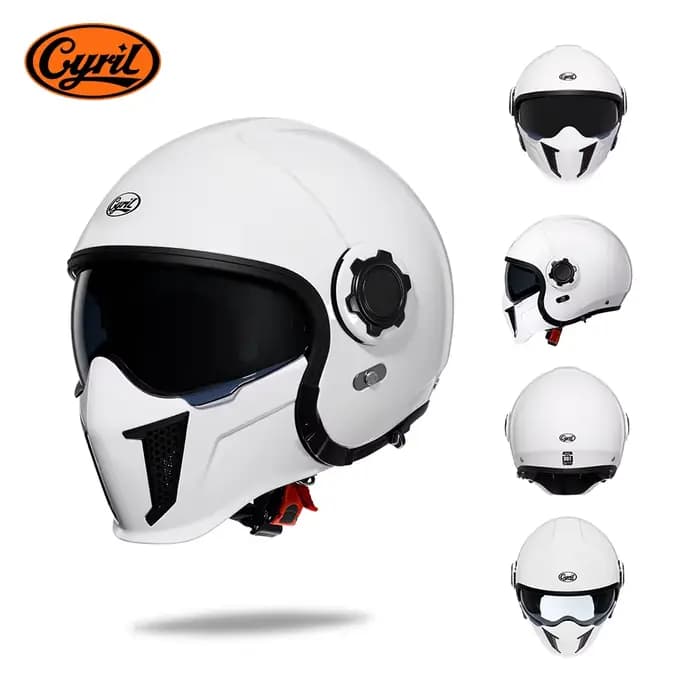 CYRIL-Casque de moto intégral pour hommes et femmes, casques ouverts, casque modulaire, visière pour