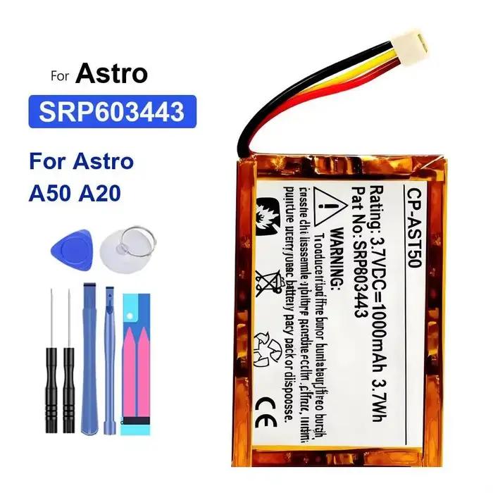 Batterie d'alimentation fiable 800mAh SRP603443 pour casque de jeu Astro A50 A20
