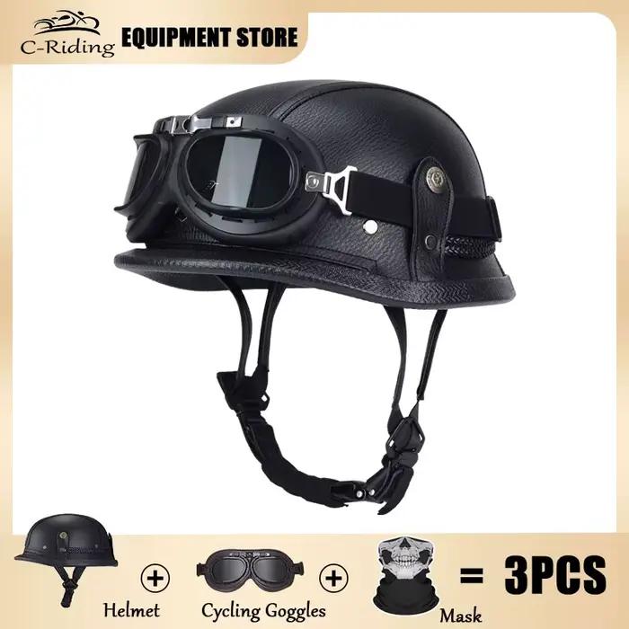 Casque rétro noir Vintage, Protection solaire respirante d'été, léger, en cuir, haute qualité, appro