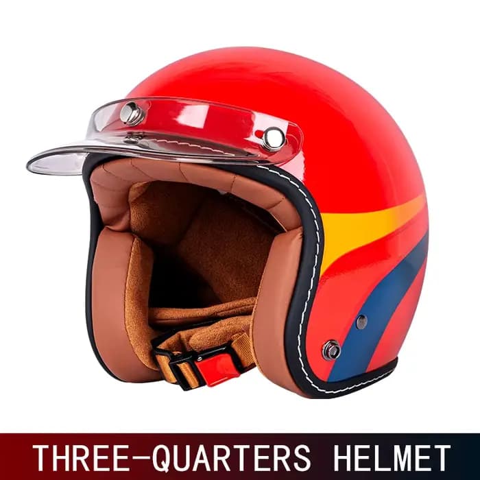 Casque de moto rétro 3/4, casque trois-quarts pour hommes et femmes, pédale Deha, croisière, casque