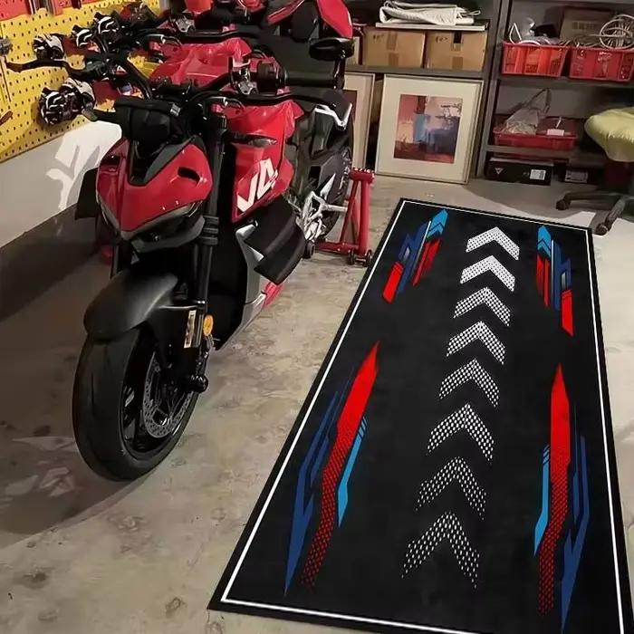Tapis de garage pour moto VIKAMA, tapis d'atelier de réparation, tapis lavable et marchable, tapis d