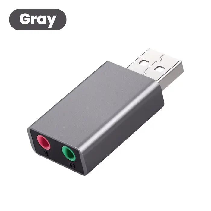 Carte son USB vers 3.5mm, adaptateur de casque externe, Audio stéréo, Microphone, carte son pour PC,