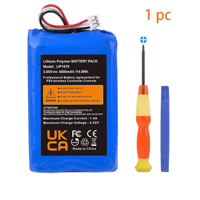 Batterie de contrôleur PS5, batterie de remplacement 4000mAh LIP1708 pour contrôleur sans fil Sony P
