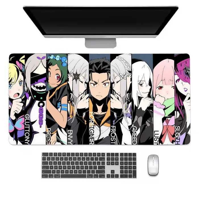 R-RE ZERO Tapis de souris Tapis de bureau pour clavier, caoutchouc Kawai, tapis de bureau antidérapa
