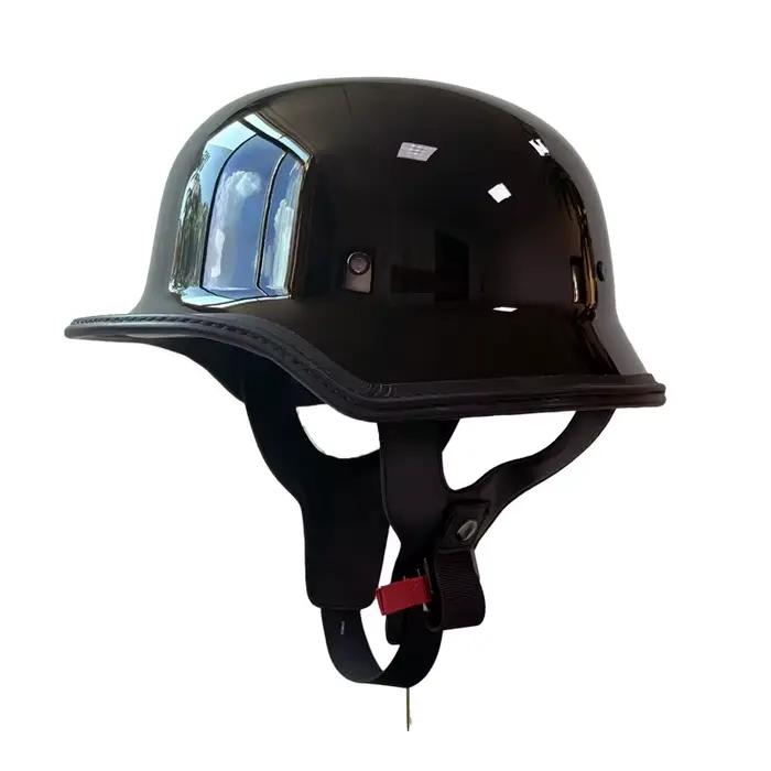 Casque de soldat rétro pour hommes, moto de croisière, vélo lourd, demi-seau de Style allemand, couv