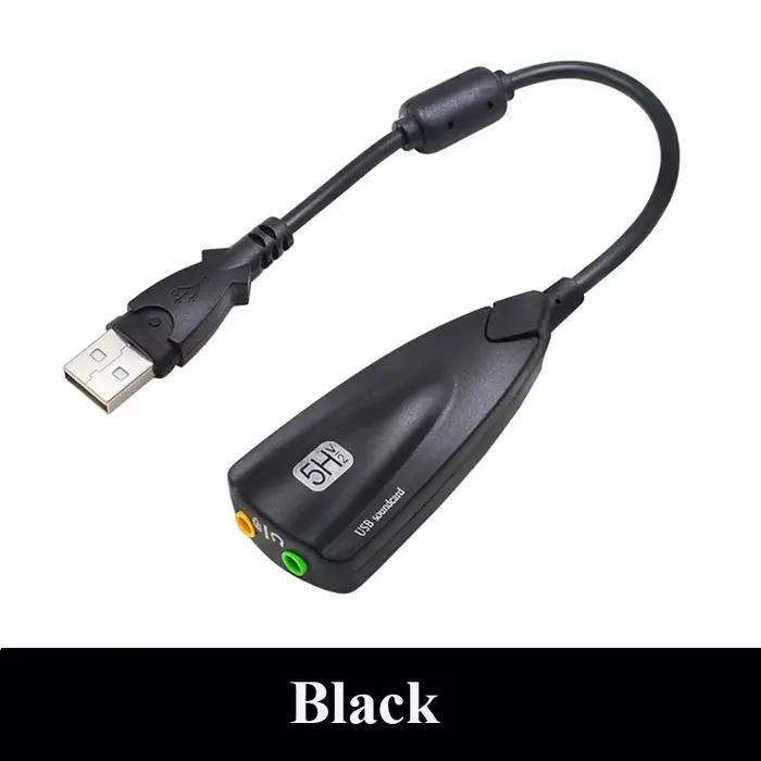 Carte son externe haut de gamme 5HV2 stéréo 7.1 canaux avec câble, carte son USB, cartes son externe