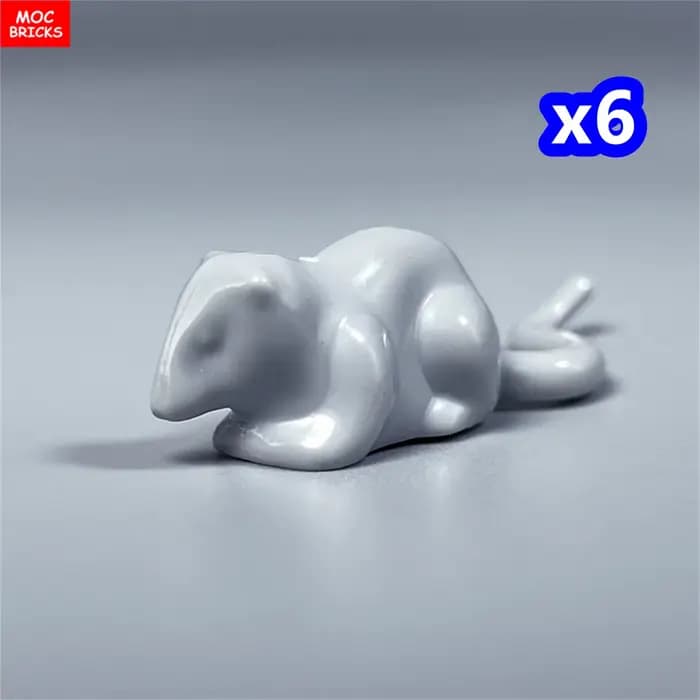 Briques MOC animaux mignons petit Rat souris avec yeux noirs, blocs de construction de modèle pour e