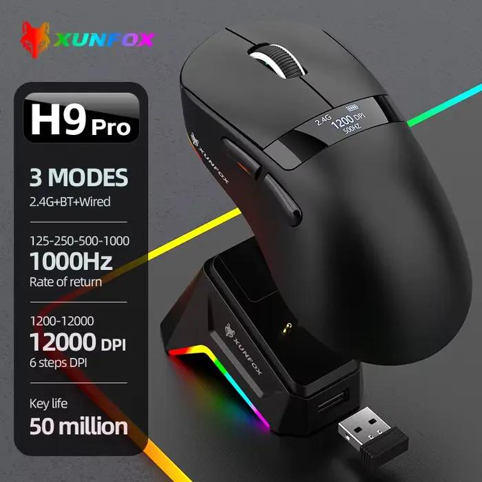 Souris de jeu sans fil super légère 59g avec station de chargement RGB magnétique, souris sans fil/f