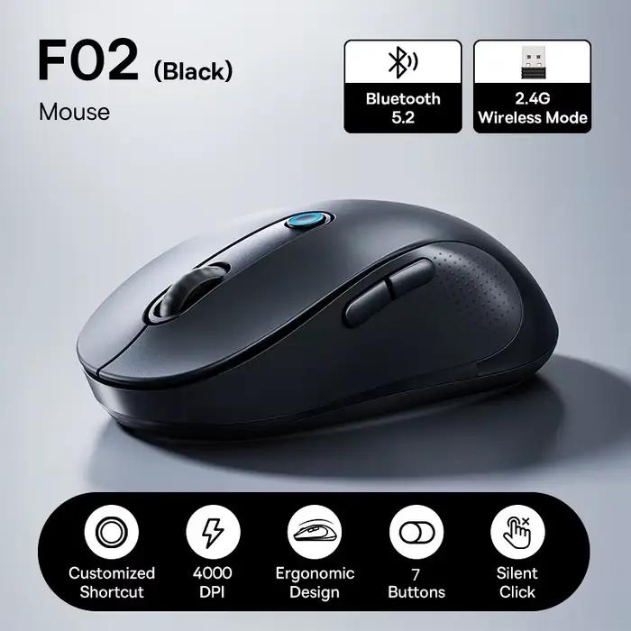 Baseus F02 souris sans fil Bluetooth 5.2 2.4G 4000DPI ergonomique 7 boutons muets souris pour iPad M