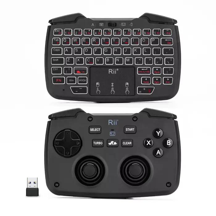 Mini clavier sans fil Rii RK707, manette de jeu portable et légère avec pavé tactile intégré, pour A
