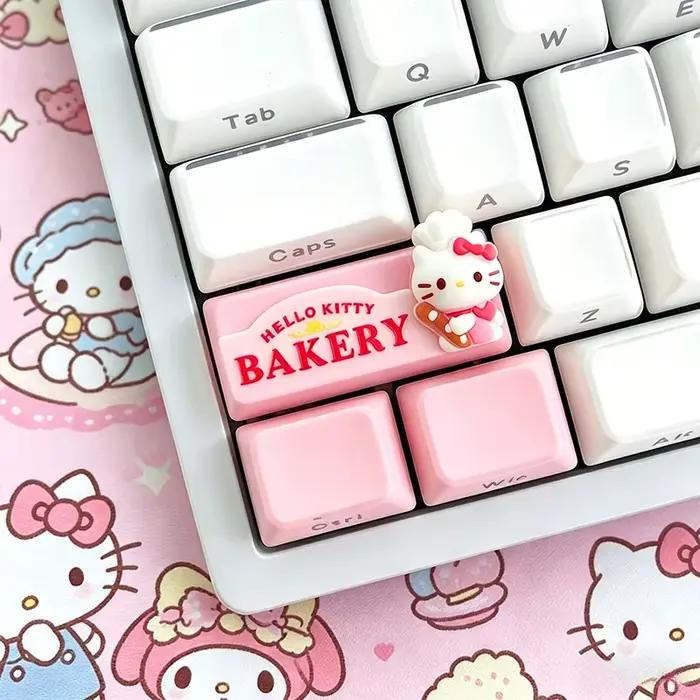 Capuchons de touches personnalisés Hello Kitty 2.25u Shift / Enter pour clavier mécanique à axe croi