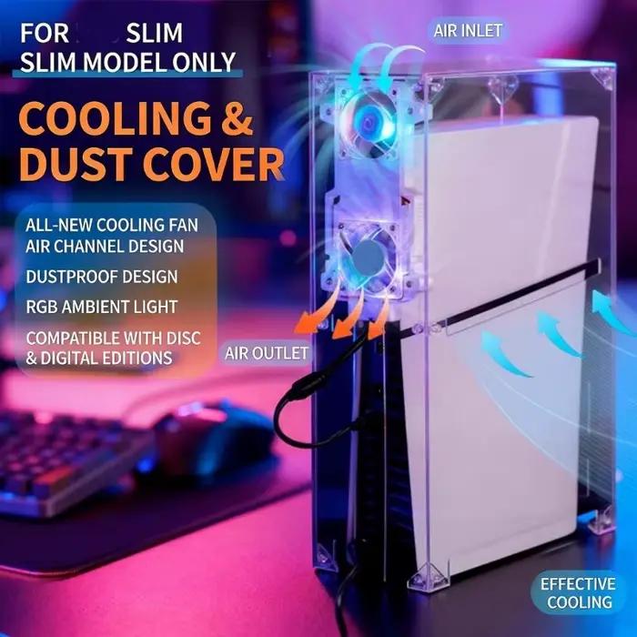 Housse transparente pour console jeu mince avec système refroidissement amélioré 896C