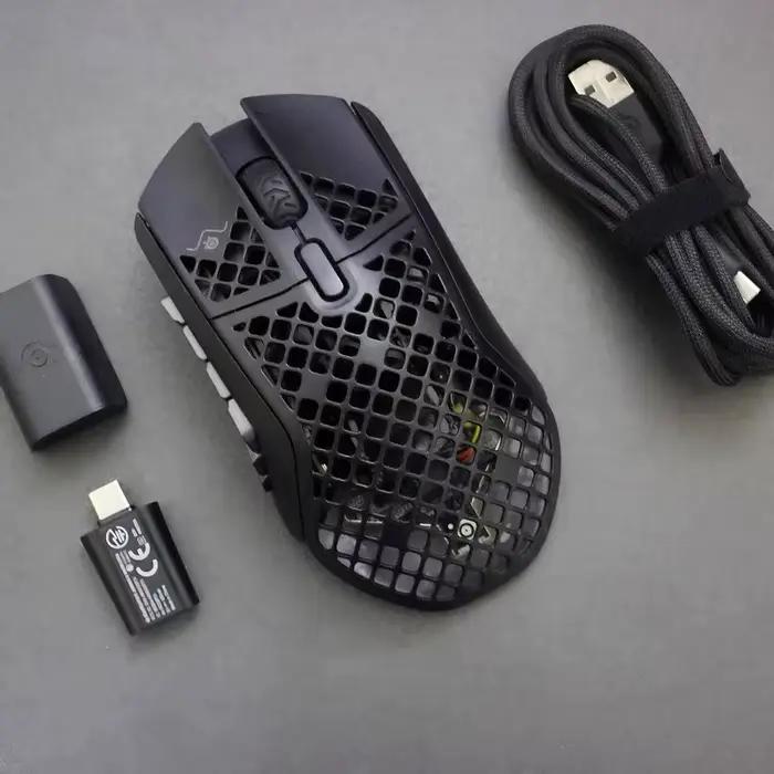 Souris de jeu sans fil en nid d'abeille à 3 modes pour Steelseries Aerox 9 | 18 boutons programmab