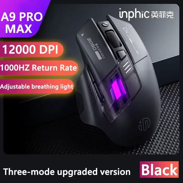 A9 Explorer souris de jeu Tri-Mode 2.4G + BT + filaire 12800DPI 1000HZ ergonomie Bluetooth e-sports