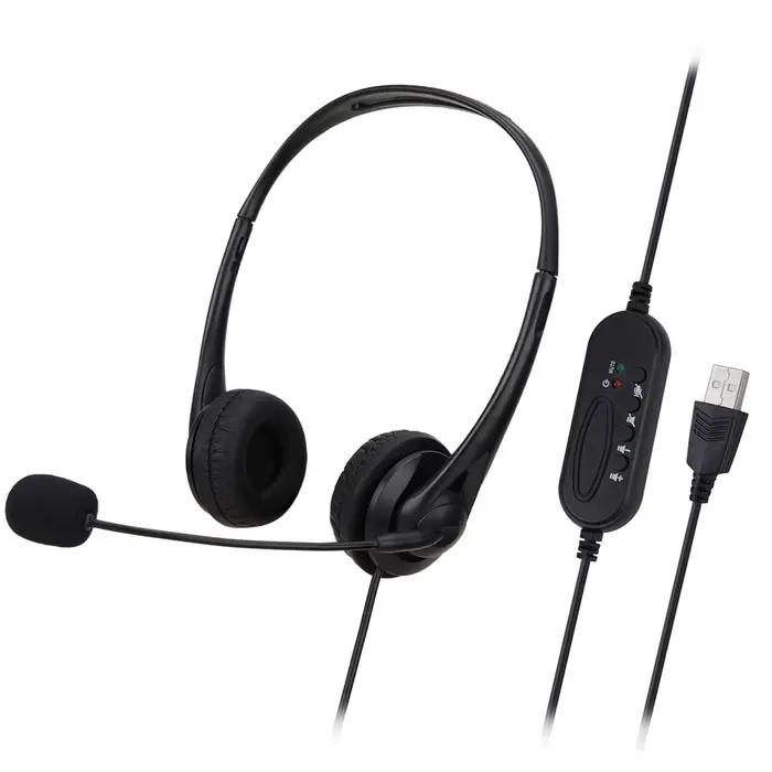 SY490MV Center d'appels casque filaire contrôle filaire USB + Port 3.5MM avec Microphone opérateur t
