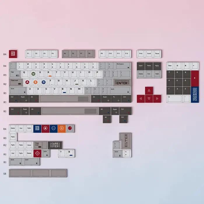 Ensemble de touches de clavier personnalisées de style rétro 1989, profil Cherry, PBT, sublimation d